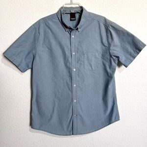 Tony Hawk Blue Chambray Short Sleeve Untucked Shirt XL